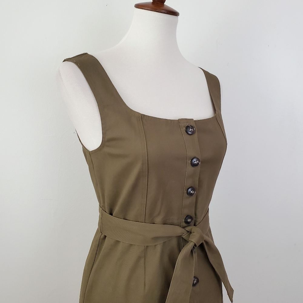 Wild Honey Olive Button Front Dress View 5